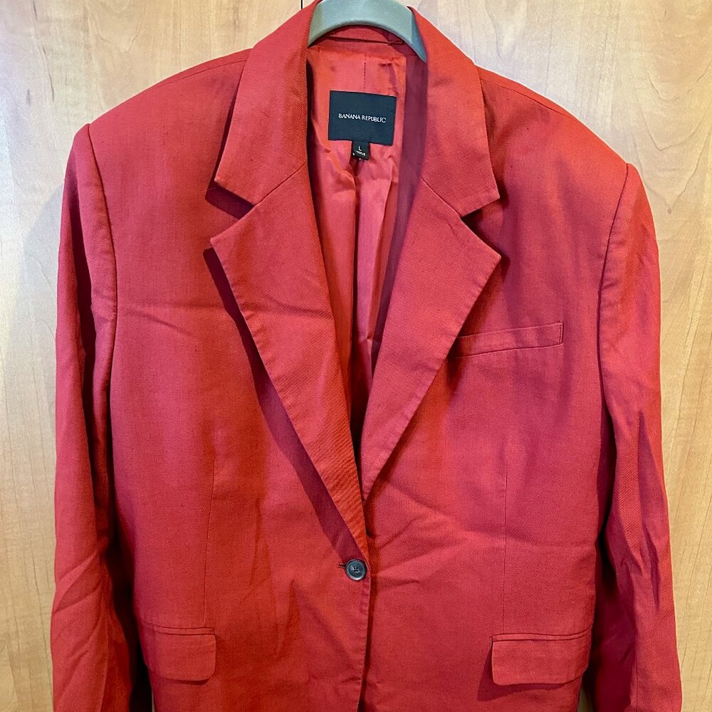 Banana Republic Red Single Button Blazer Size L
